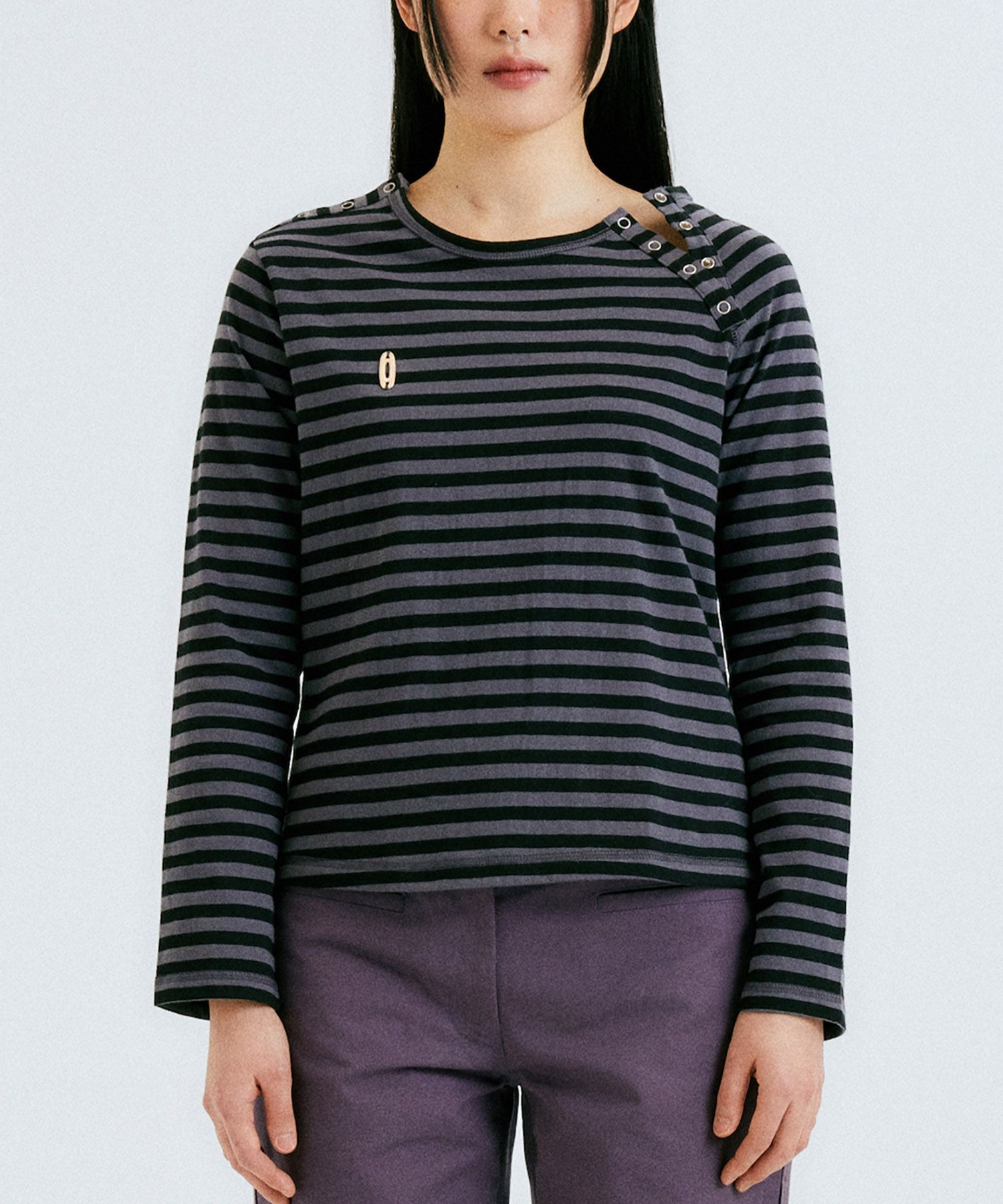 【IONSEOUL】Shade collared stripe long sleeve 4FM133 Mens Lightweight Technical Mid Layer Jacket: Yukon Hybrid Jacket