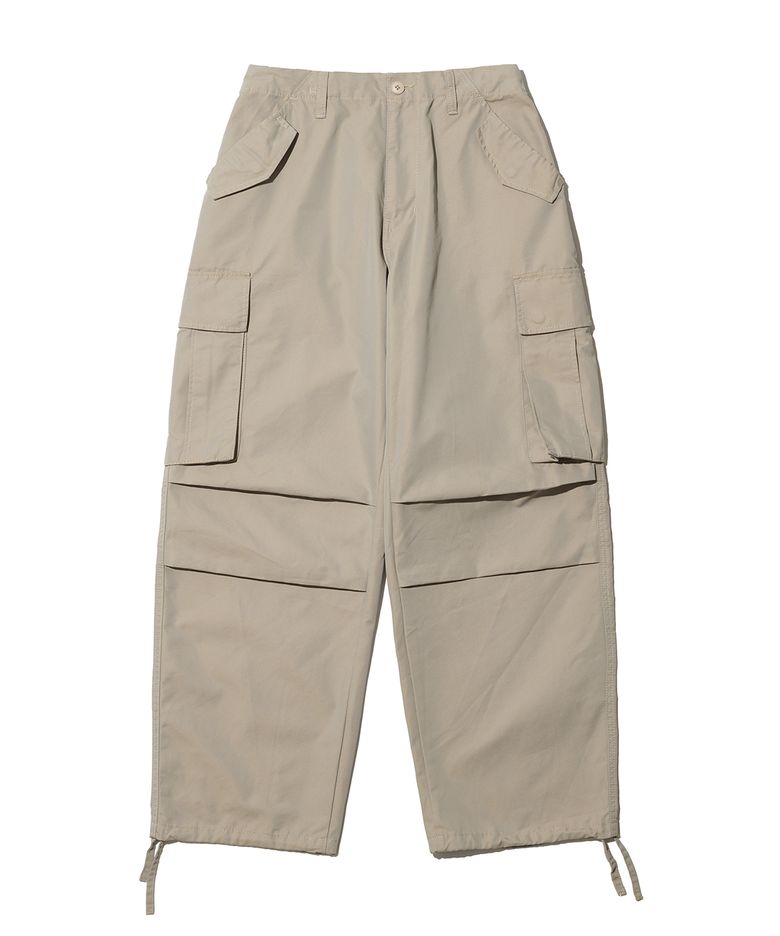 PLEATED CARGO PANTS / BEIGE