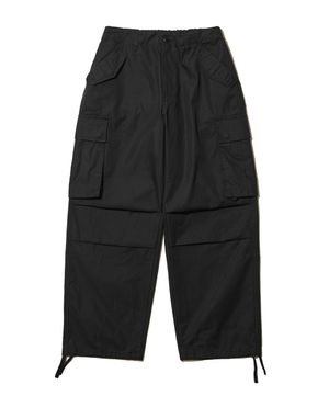 PLEATED CARGO PANTS / BLACK