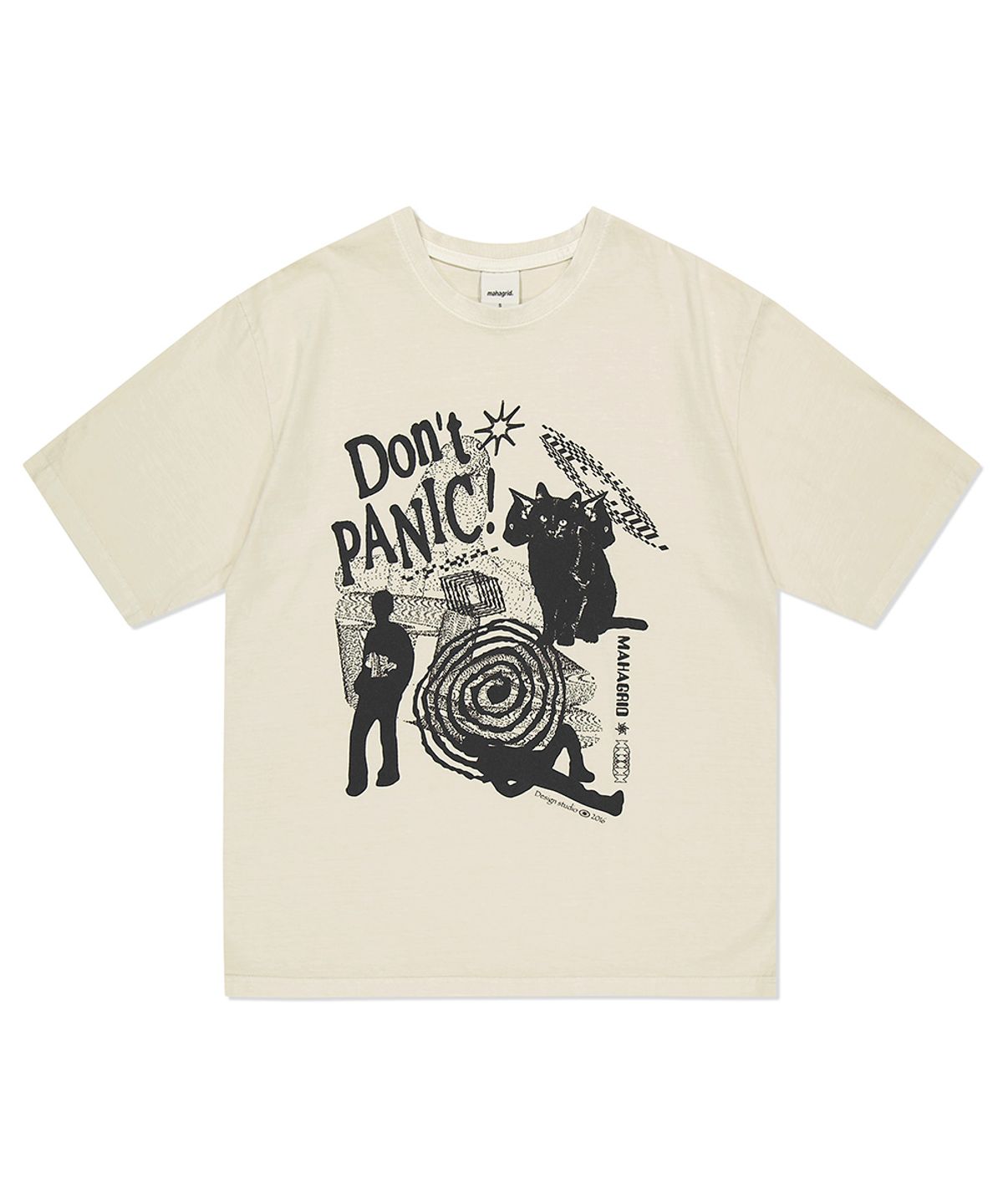 마하그리드(MAHAGRID) DON’T PANIC PIGMENT TEE BEIGE(MG2DMMT505A)