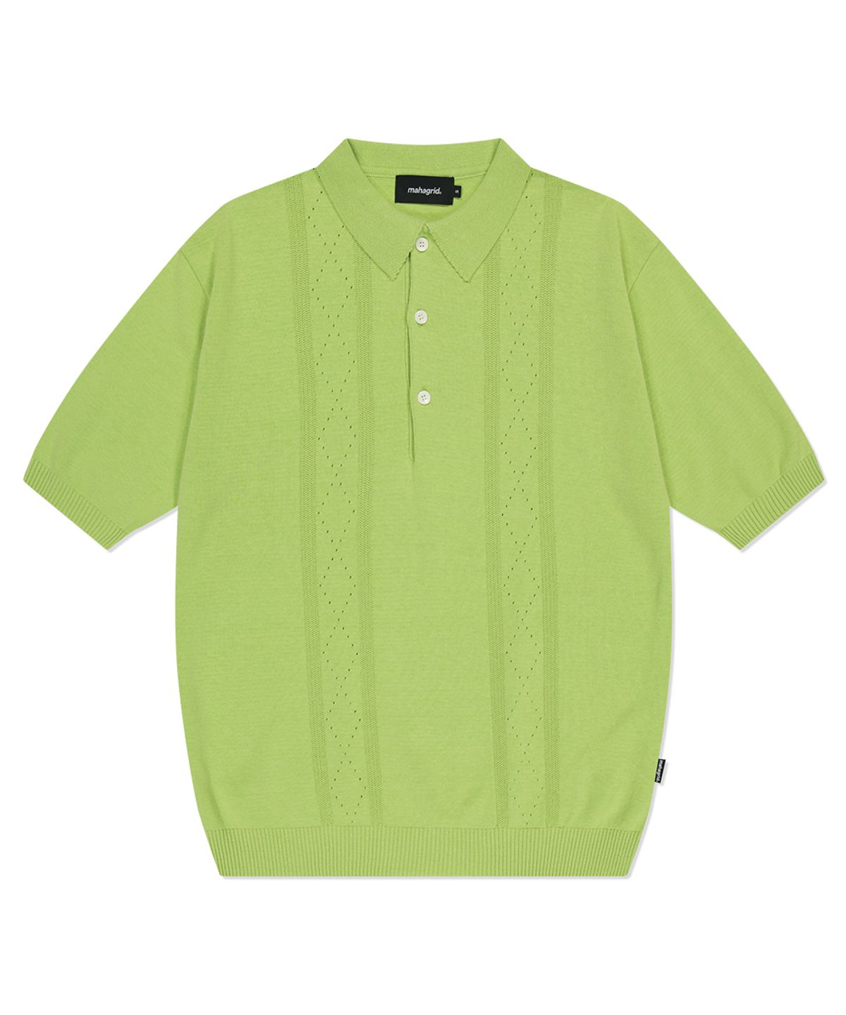 마하그리드(MAHAGRID) DIAMOND HALF KNIT POLO GREEN(MG2DMMK640A)