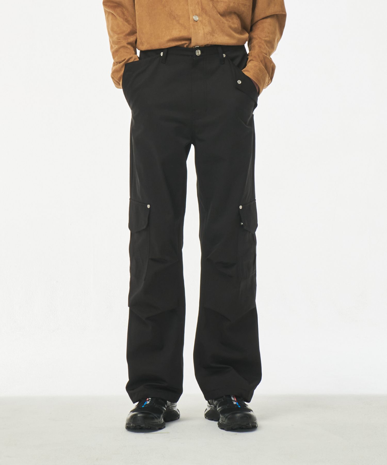 MUSINSA | SATUR Torino Cargo String Chino Pants Caviar Black