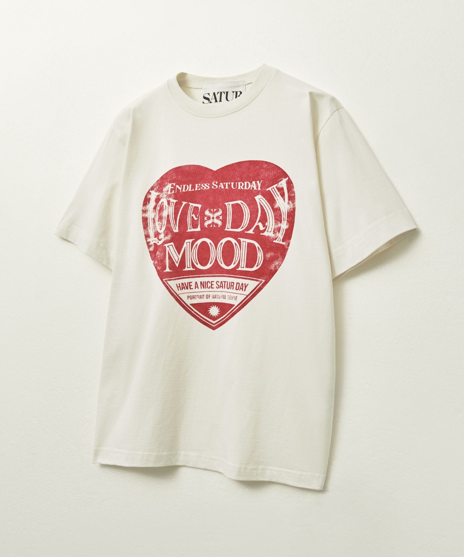 MUSINSA | SATUR Saturday Retro Mood Graphic Short Sleeve T