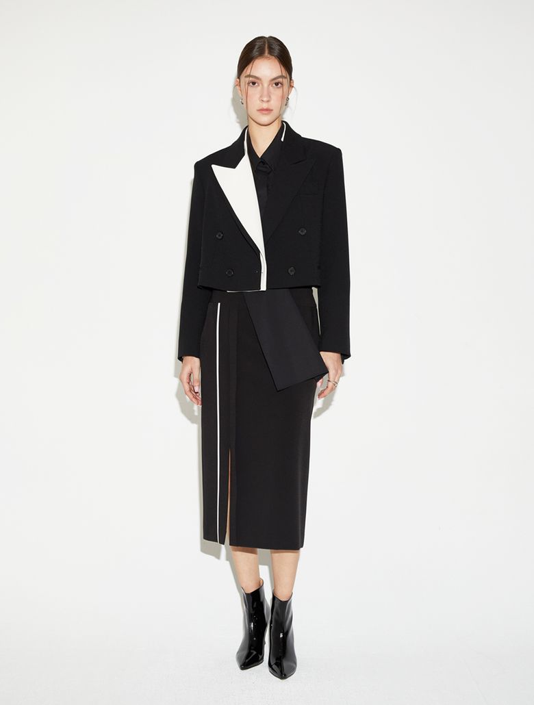 Midi Slit Skirt_Black 미디 슬릿 스커트_블랙