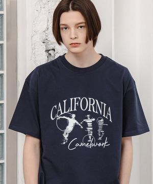 실루엣 반팔티셔츠(네이비)