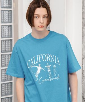 실루엣 반팔티셔츠(오션블루)