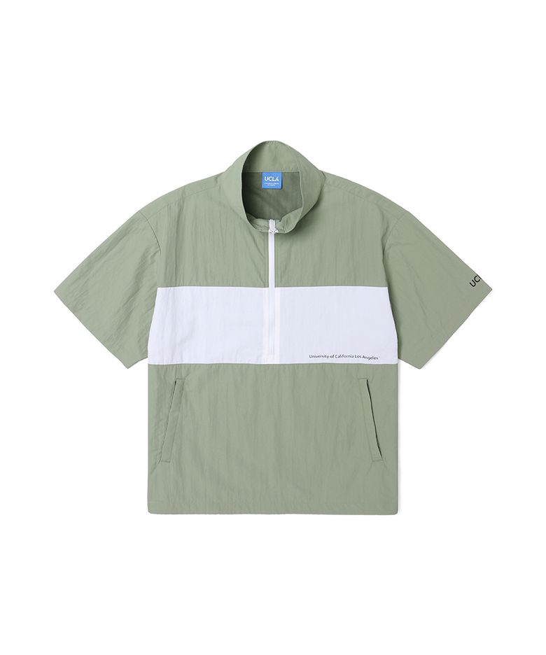 블럭 반팔 윈드브레이커[KHAKI](UZ4UJ03_65)