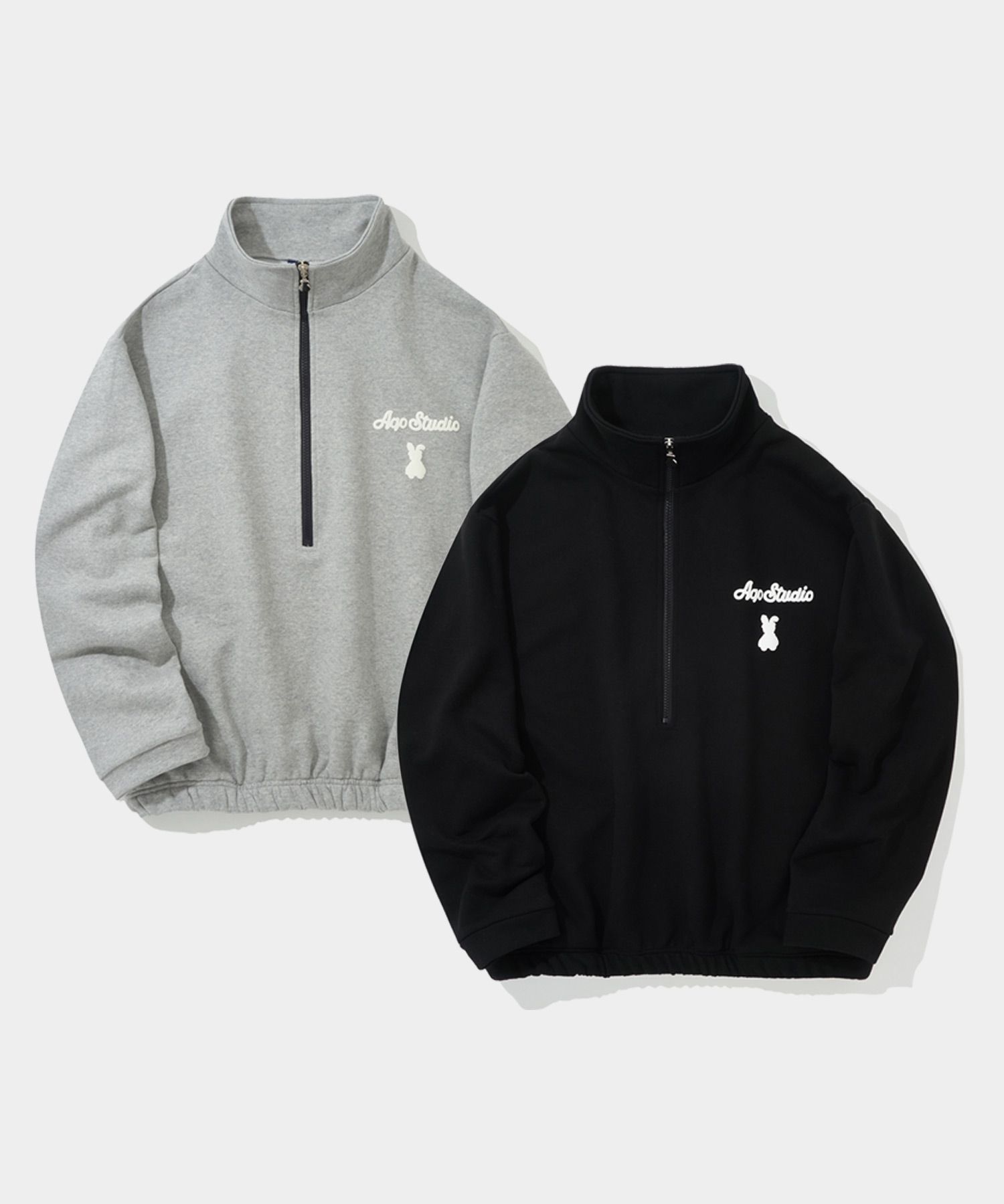 MUSINSA | AQO STUDIO SPACE Bunny Bear Half Zip-up