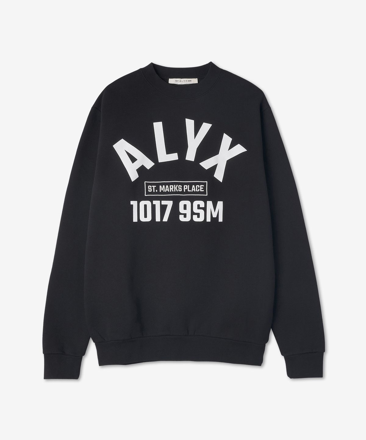 1017 알릭스 9SM(1017 ALYX 9SM) 로고 프린트 맨투맨 - 블랙 / AAUSW0184FA01BLK0001
