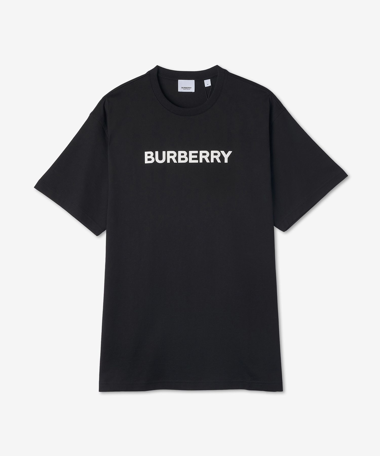 MUSINSA | BURBERRY Front Logo Print Short Sleeve T-Shirt - Black