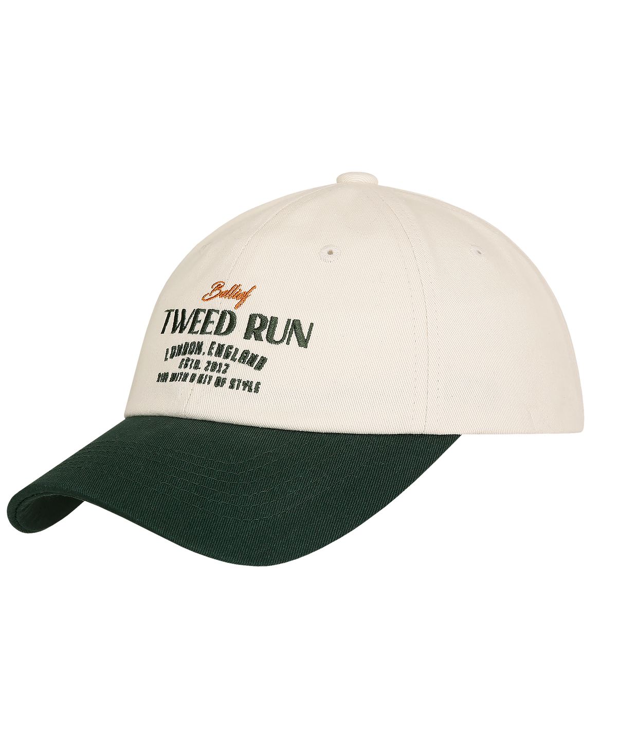 벨리프(BELLIEF) TWEED RUN Logo  COLOR BLOCK Ball Cap (green/Ivory)