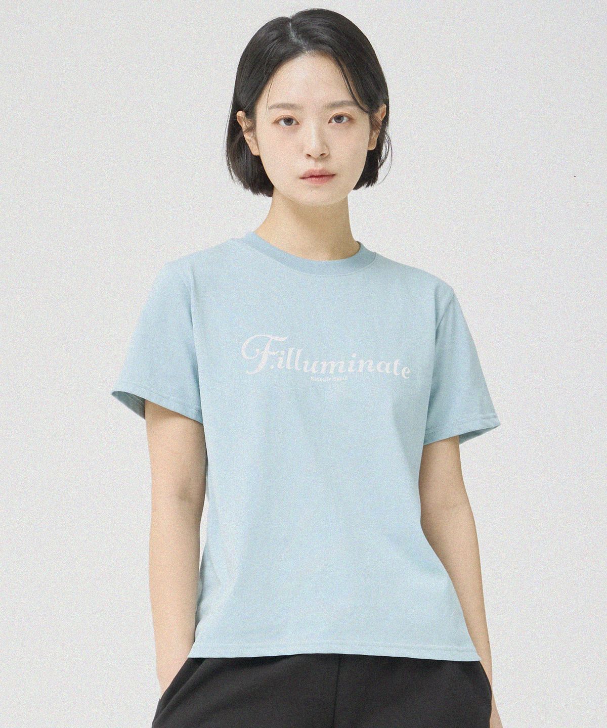 필루미네이트(FILLUMINATE) (W)레터링 로고 티-스카이블루
