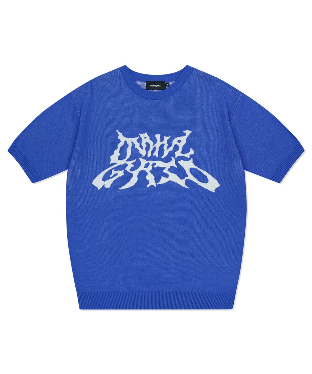 마하그리드(MAHAGRID) TRIBAL LOGO HALF KNIT BLUE(MG2DMMK602A)