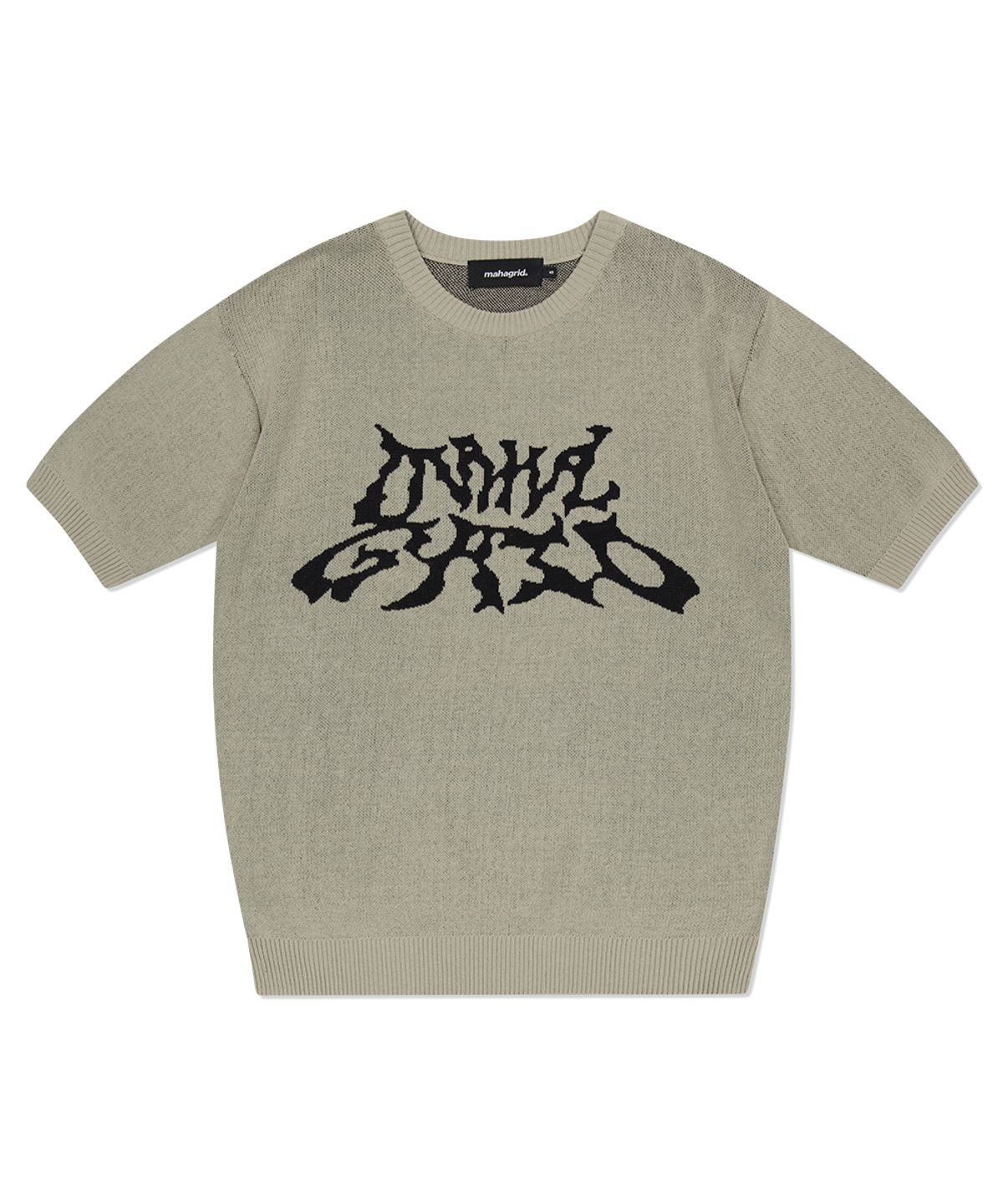 마하그리드(MAHAGRID) TRIBAL LOGO HALF KNIT BEIGE(MG2DMMK602A)