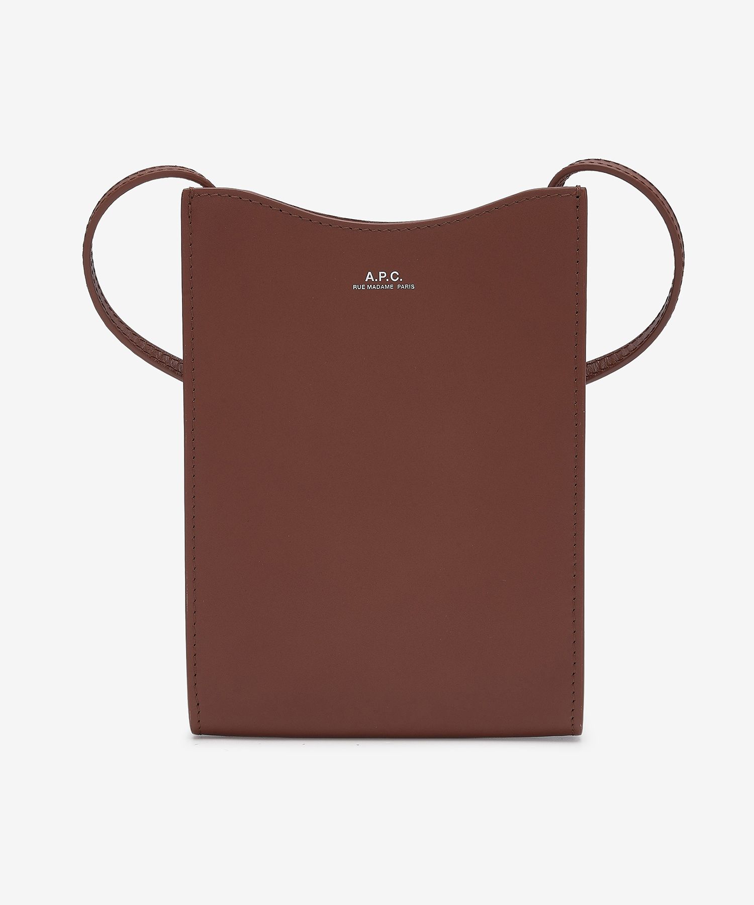 ☆A.P.C.☆ Jamie Neck Pouch Cross Bag Nut Brown PXBMWH63043C Jamie neck pouch - Smooth leather - A.P.C. accessories