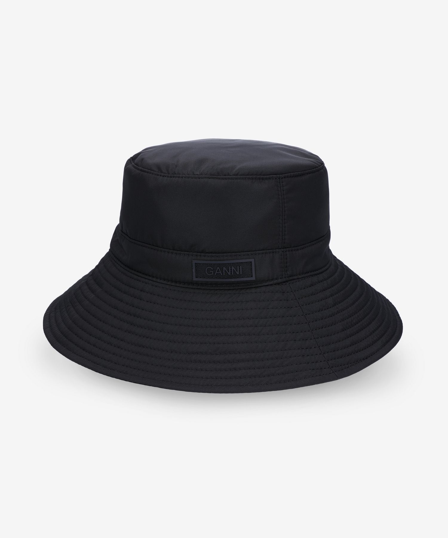 ★Ganni★ Recycle Tech Bucket Hat Black A4735099 Black Black Quilted Tech Bucket Hat | GANNI CA