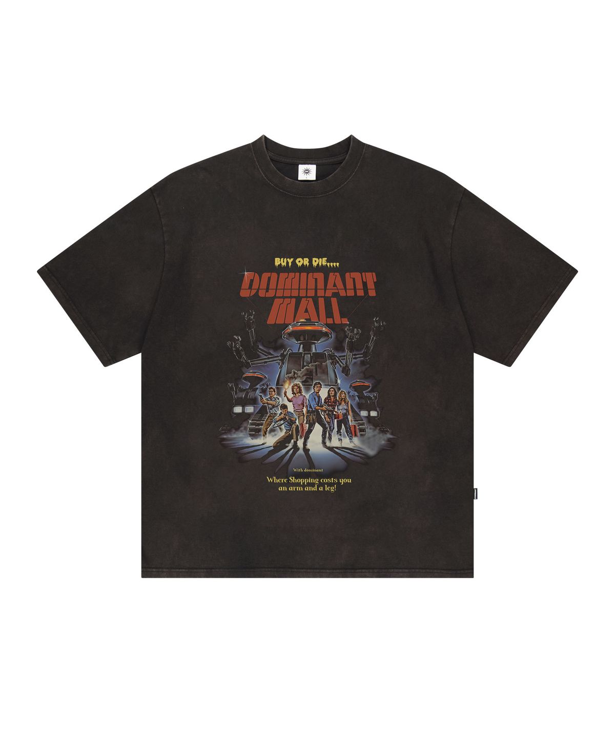 도미넌트(DOMINANT) Vintage washing D Mall Tee Black