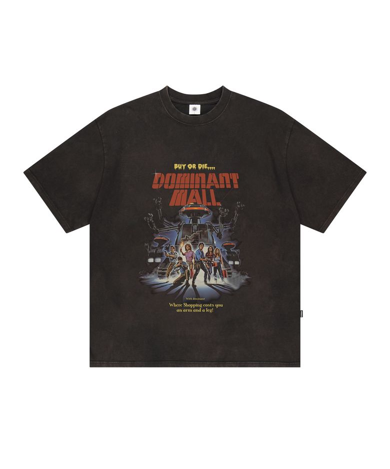 Vintage washing D Mall Tee Black