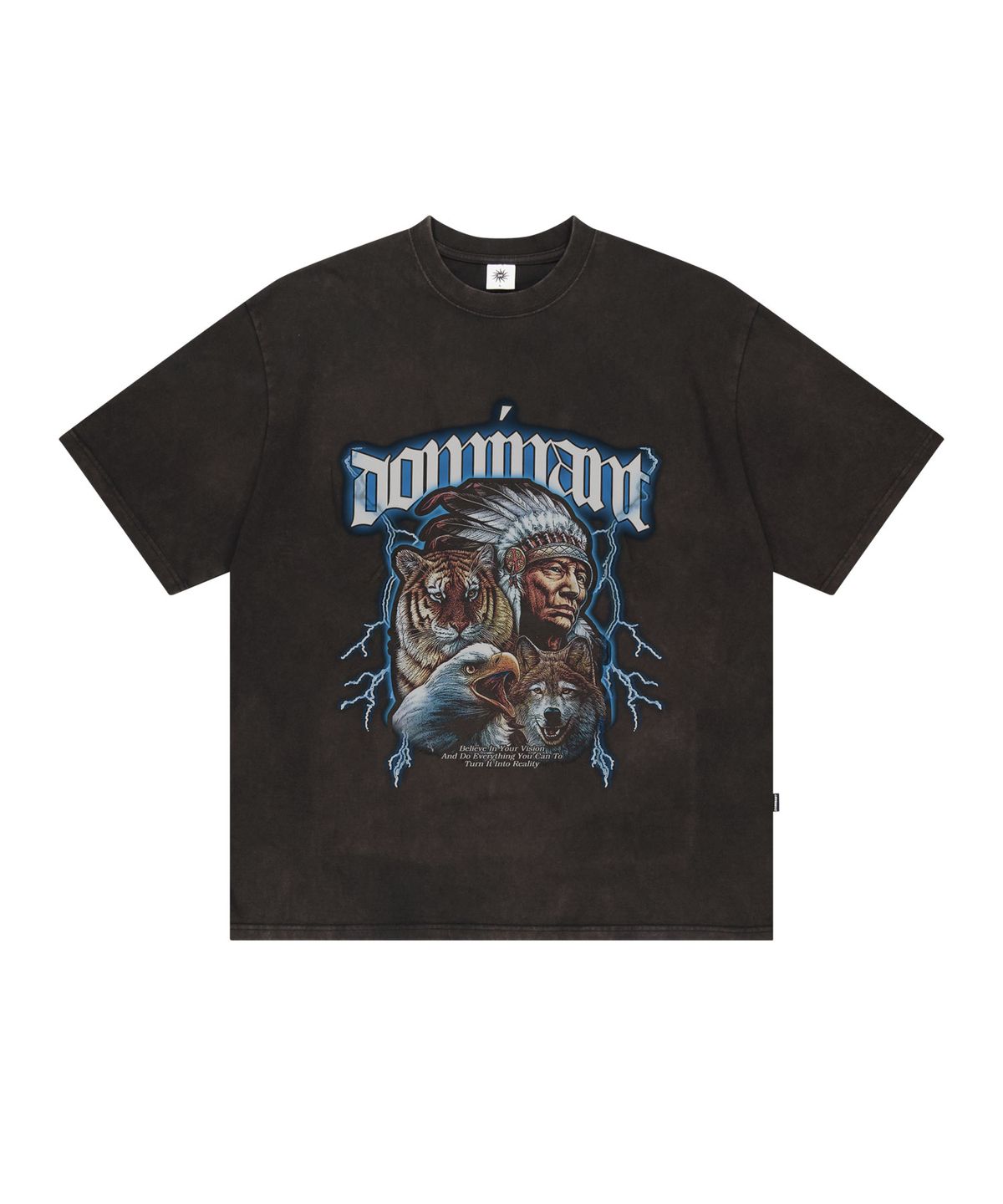 도미넌트(DOMINANT) Vintage Washing  Vision Tee Black