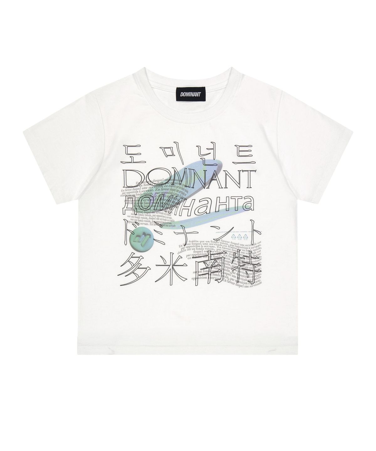 도미넌트(DOMINANT) Various Words Crop Tee White