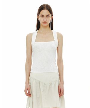 TWIST LOGO KNIT SLEEVELESS / WHITE