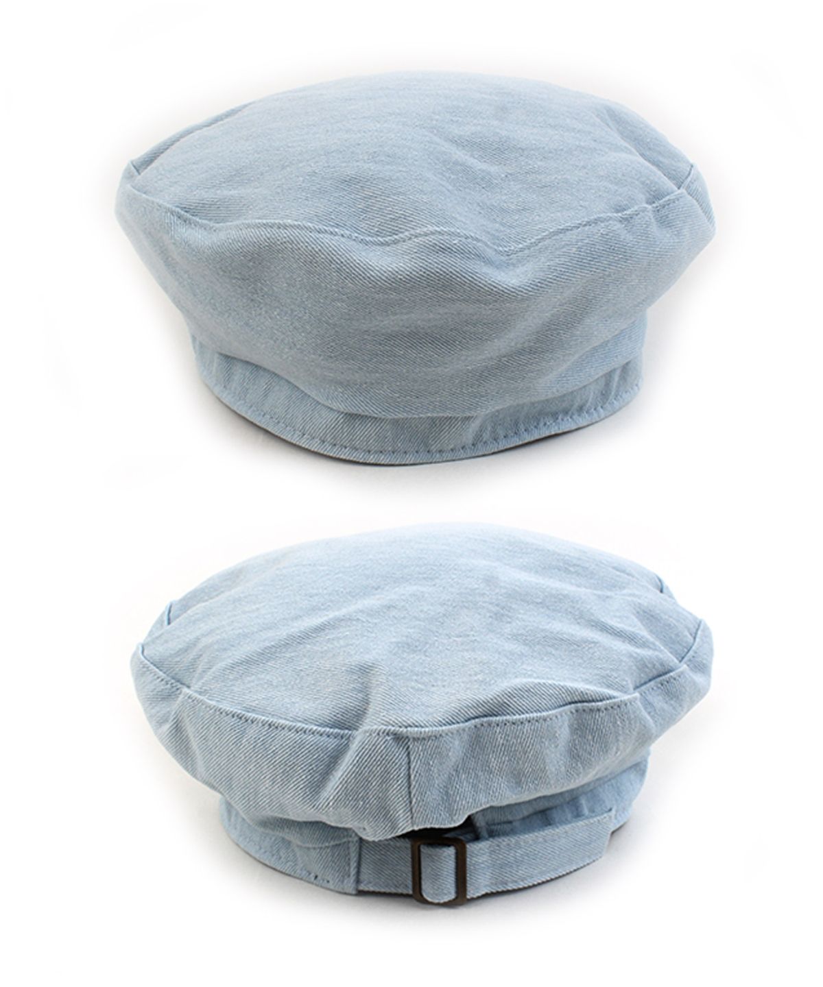 유니버셜 케미스트리(UNIVERSAL CHEMISTRY) Belted Washing Light Denim Beret 데님베레모