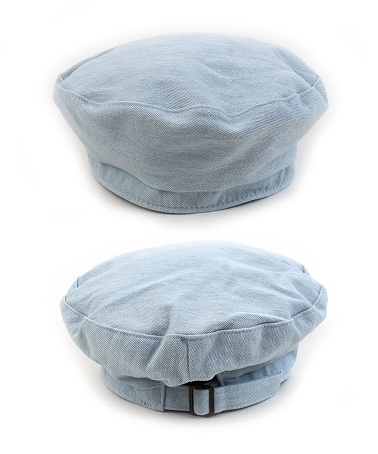 Belted Washing Light Denim Beret 데님베레모