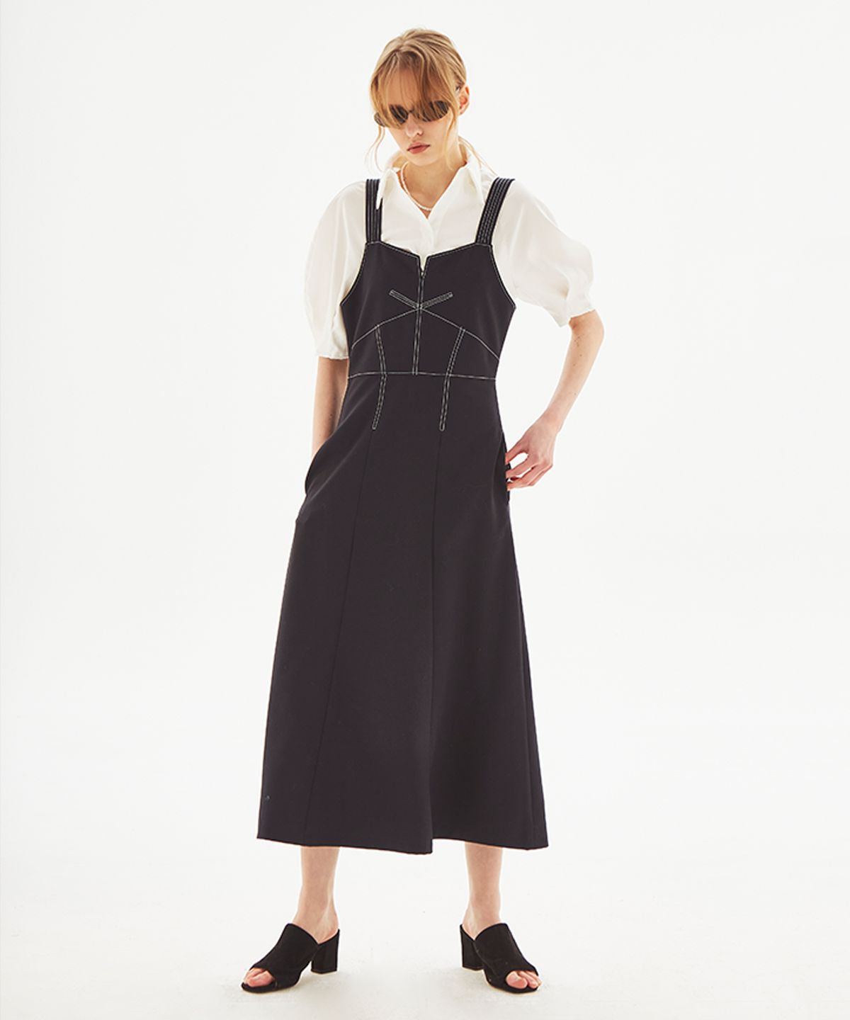 바이탈싸인(VITALSIGN) [LINE] Stitched Bustier Dress