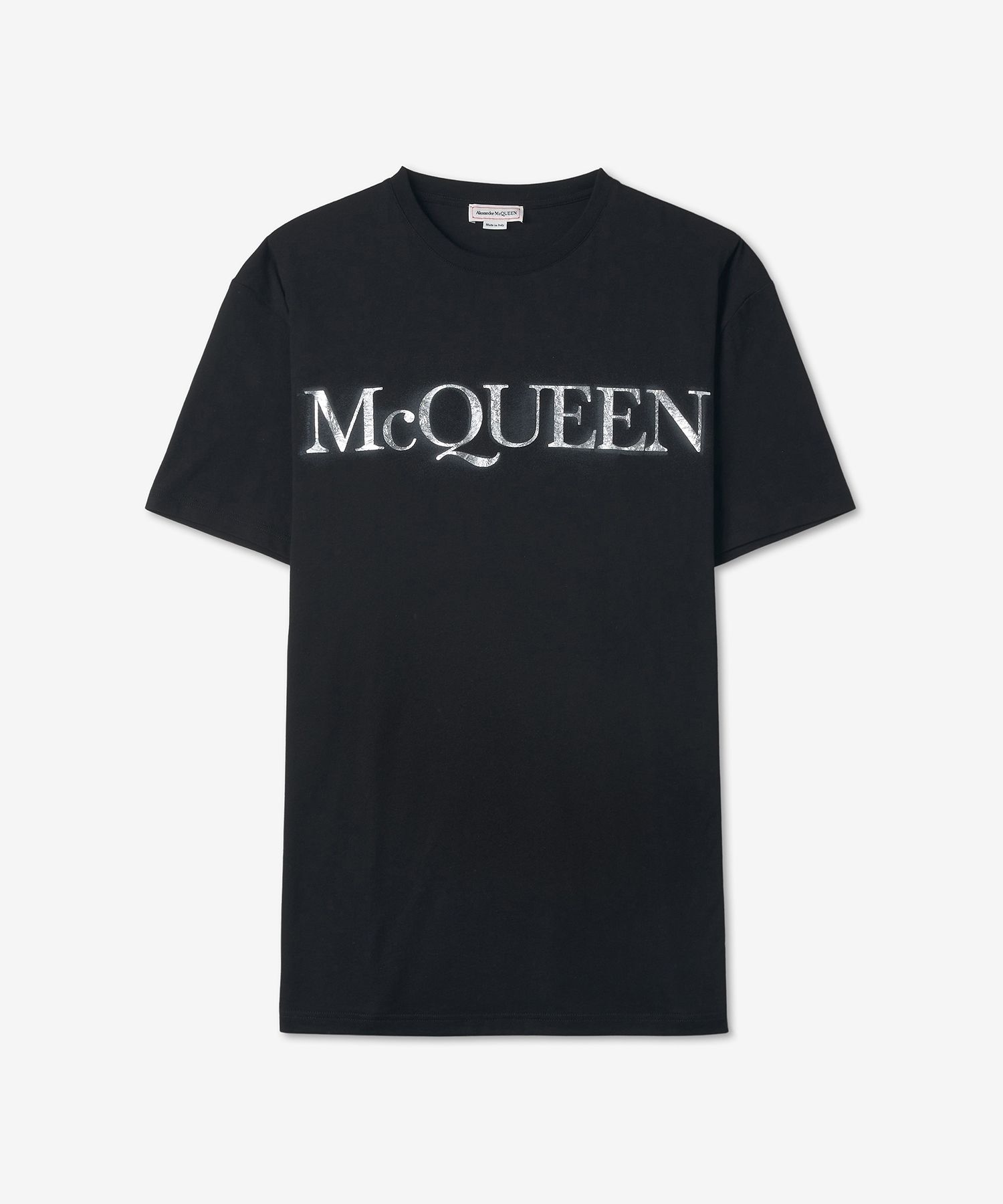 ★alexander mcqueen★ Spray Crush Foil Print Logo Short Slee MUSINSA | ALEXANDER McQUEEN Spray crush foil print logo
