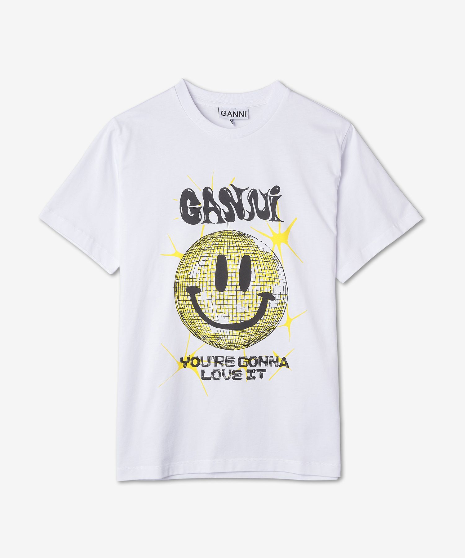 MUSINSA | GANNI Women's Smiley Logo Short Sleeve T-Shirt