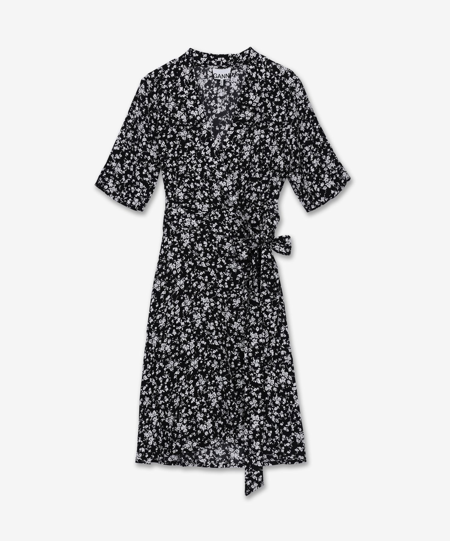 ワンピースその他 Ganni Mini Flower Print V-Neck One Piece Black F7475099 F747 MUSINSA | GANNI Mini Flower Printed V-neck Dress - Black