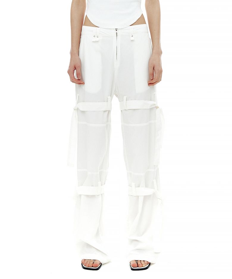DOUBLE TIE UP COTTON PANTS / IVORY
