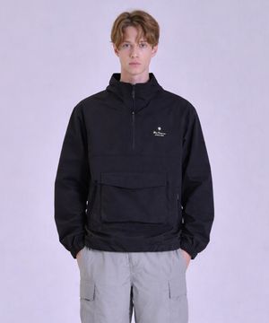 남성 로고 반집업 점퍼 블랙 BNBJP286M