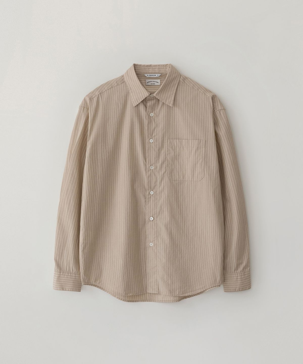 블랭크룸(BLANKROOM) 스트라이프 셔츠 (KUWAMURA fabric)_BAZIRAK
