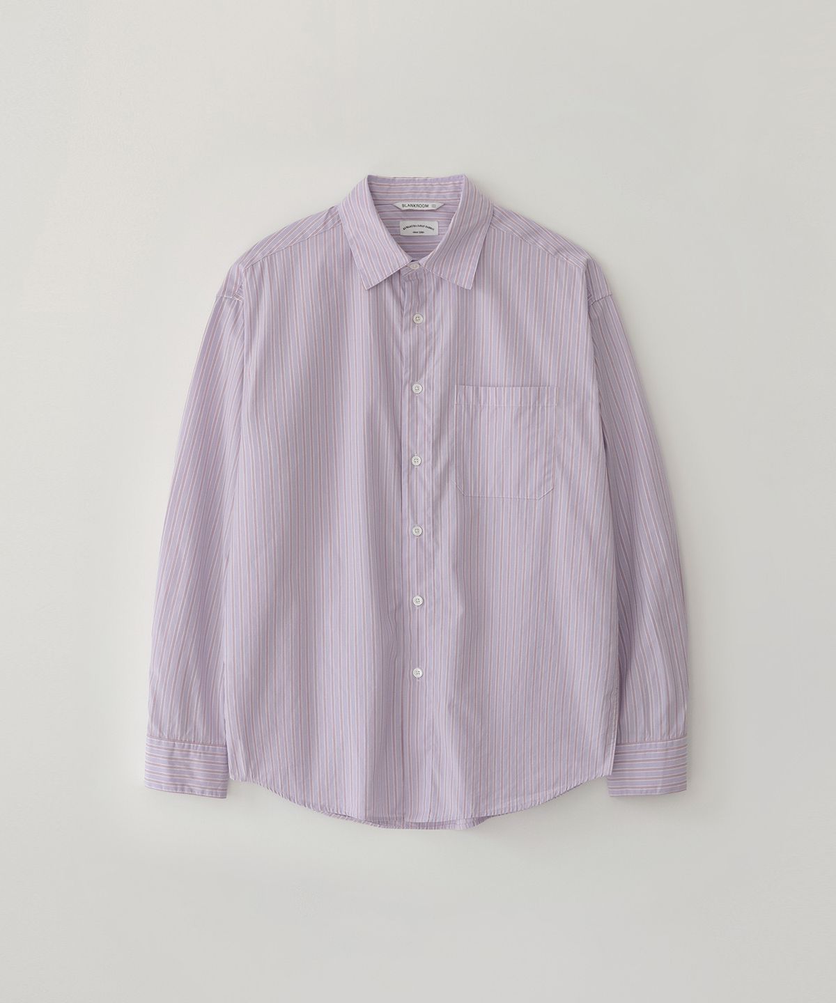 블랭크룸(BLANKROOM) 스트라이프 셔츠 (KUWAMURA fabric)_PINK MUHLY