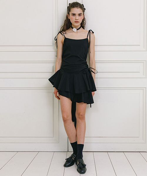 MUSINSA公式 | REMANTIST Big Ribbon Multi Dress (Black) 