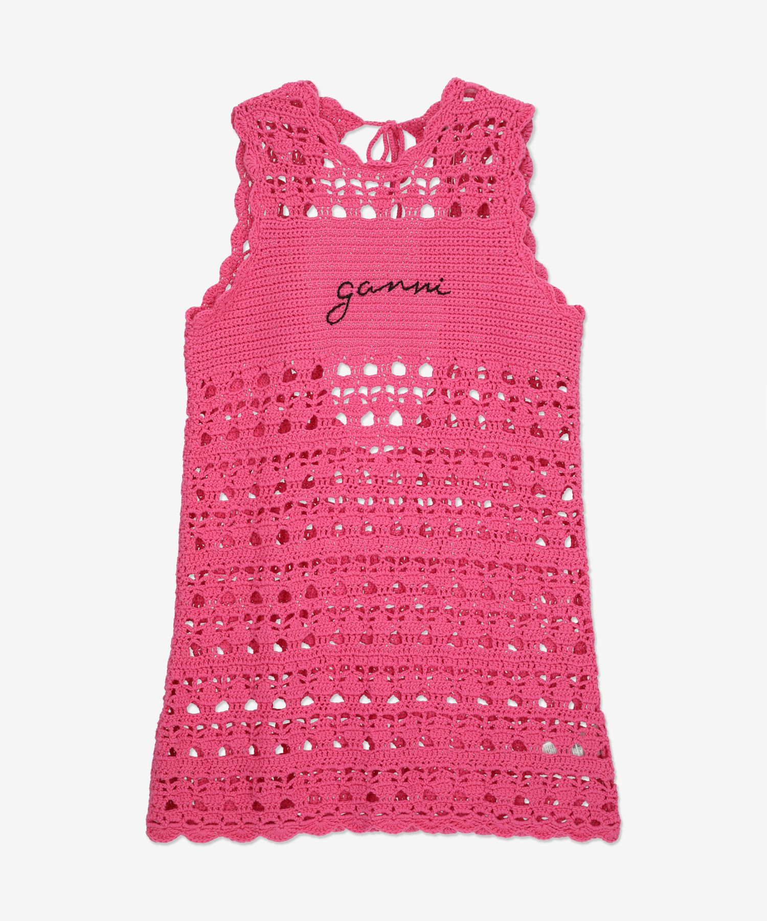 【GANNI】Crochet Cover Up Slip Dress/追跡+関税+全国送料込み MUSINSA | GANNI Crochet Cover Up Slip Dress - Shocking Pink