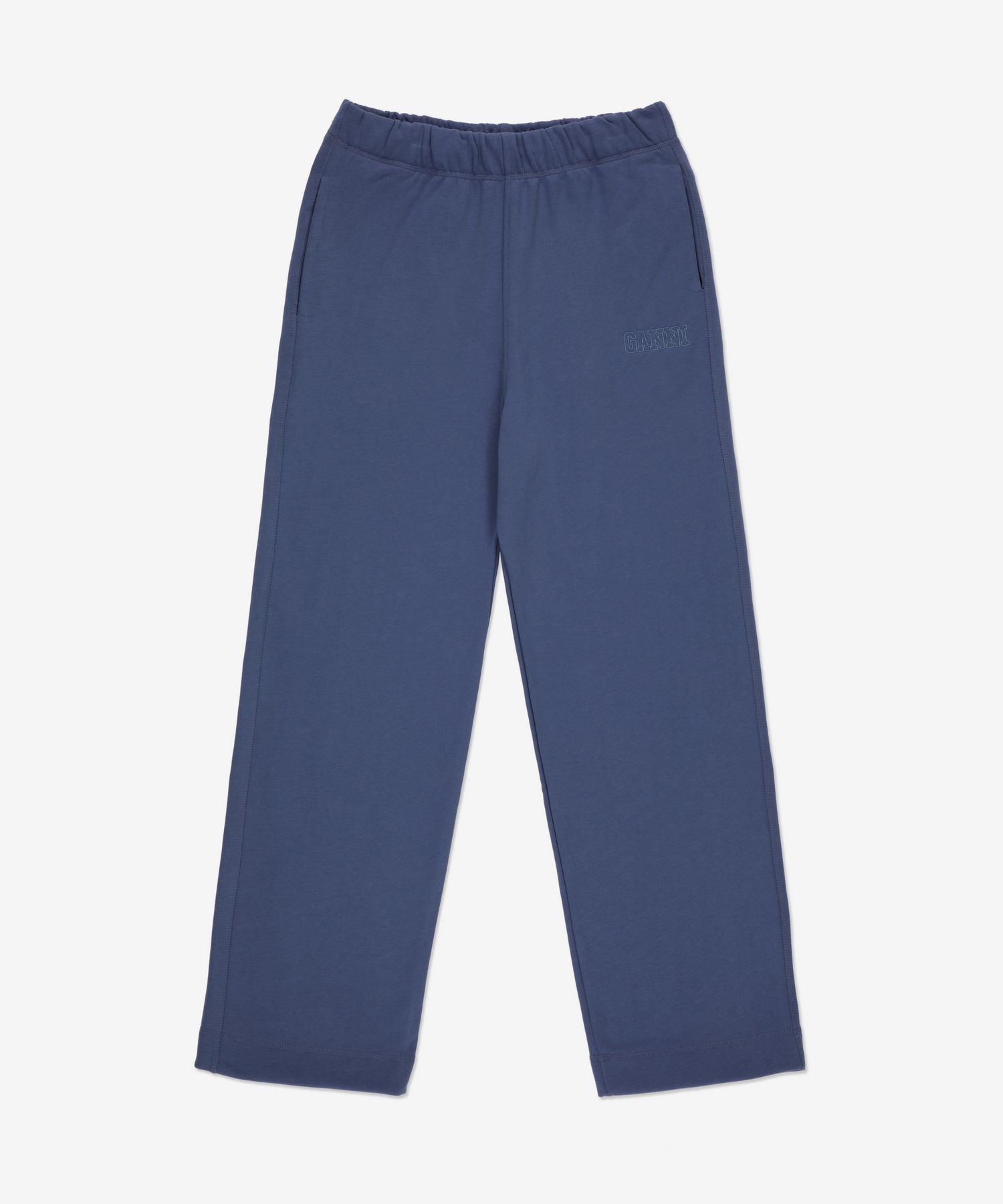 가니(GANNI) 루즈핏 로고 팬츠 - 그레이 블루 / T3382758