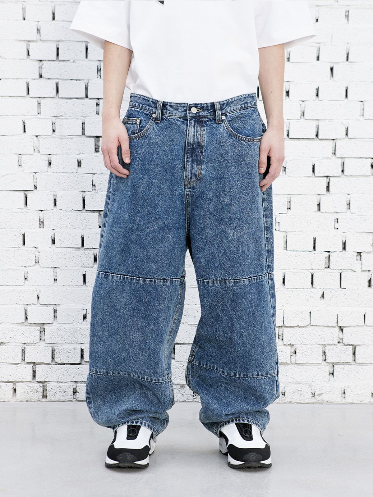 이에이(IEY) CUBE DENIM PANTS Blue