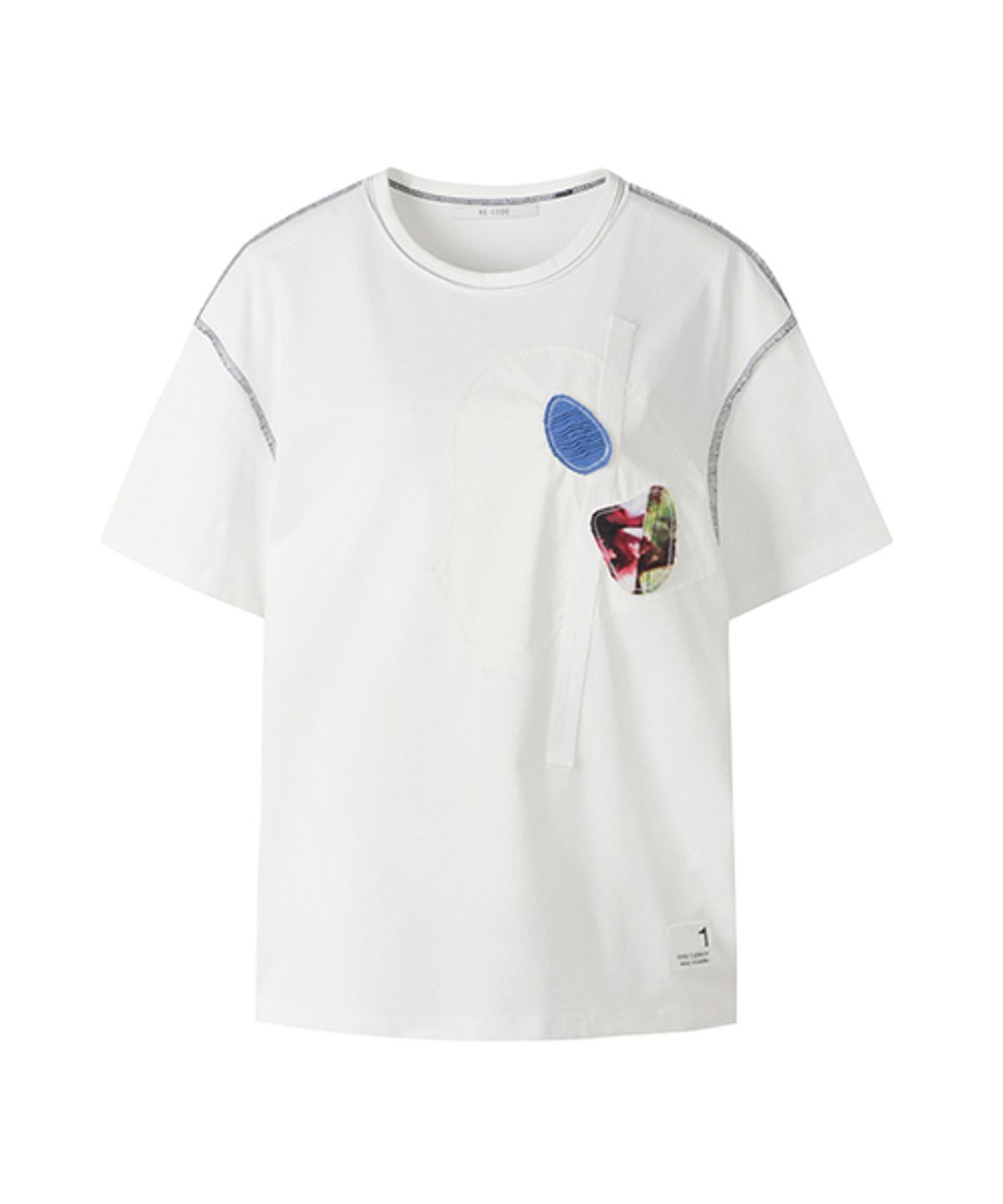래코드(RECODE) [SM Entertainment] Patchwork unisex T-shirt_R0TAS23200WHX