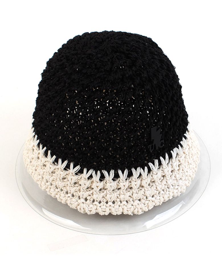 Summer Twotone Black Bucket Hat 여름버킷햇
