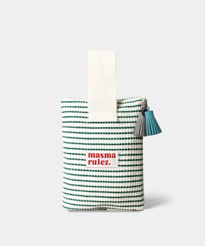 Strap pouch _ 와플 스트라이프 그린