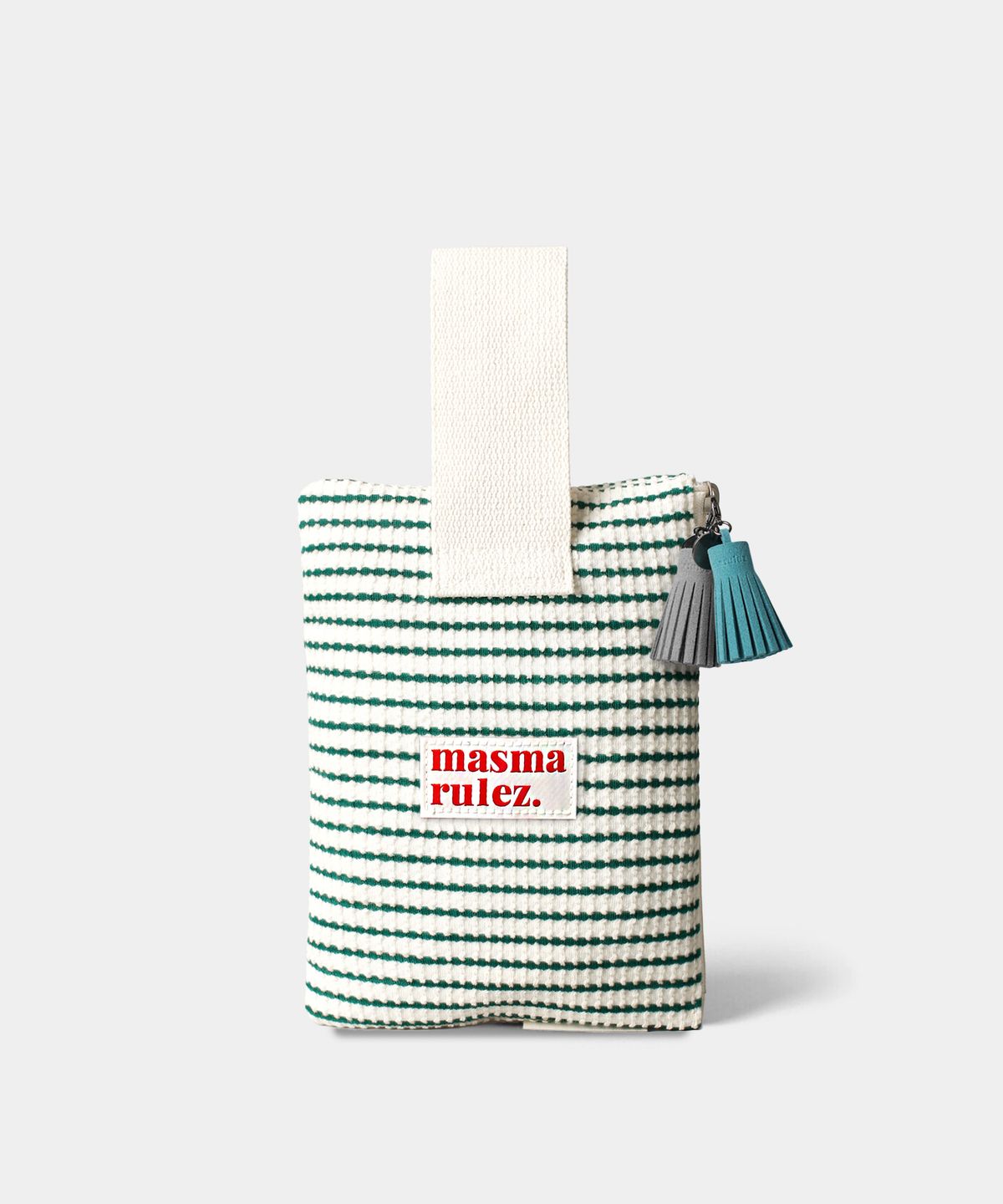 마스마룰즈(MASMARULEZ) Strap pouch _ 와플 스트라이프 그린