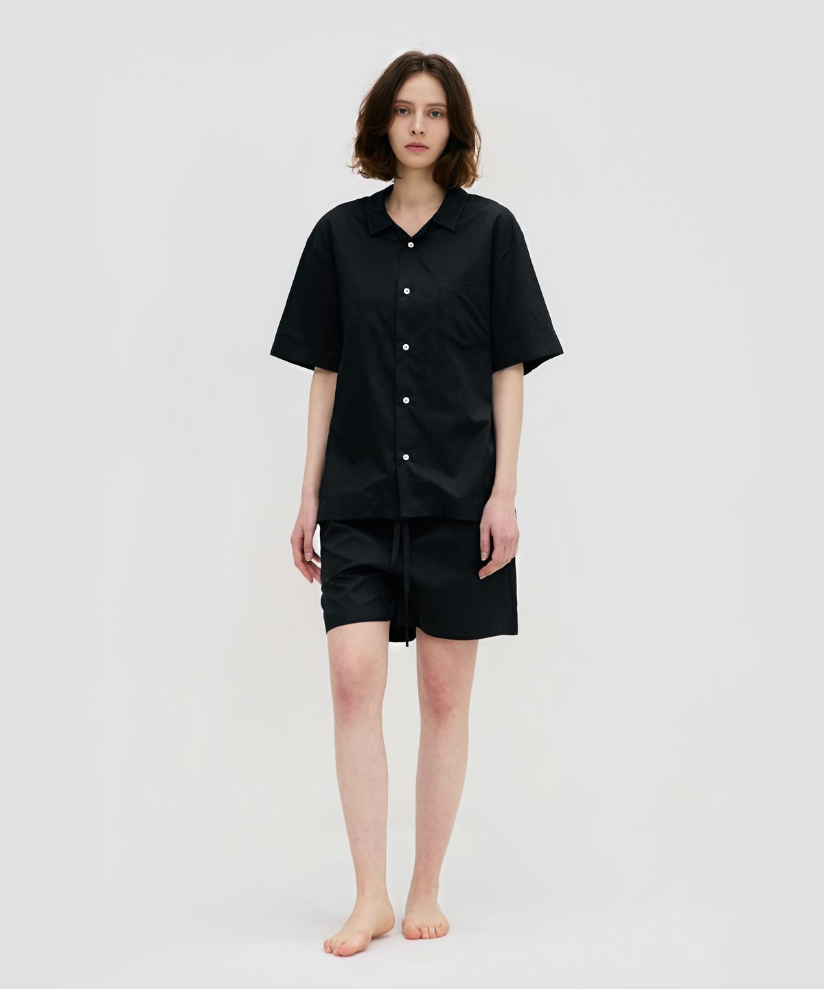레이지지(LAZYZ) Stay Pajamas Short Pants - All Black