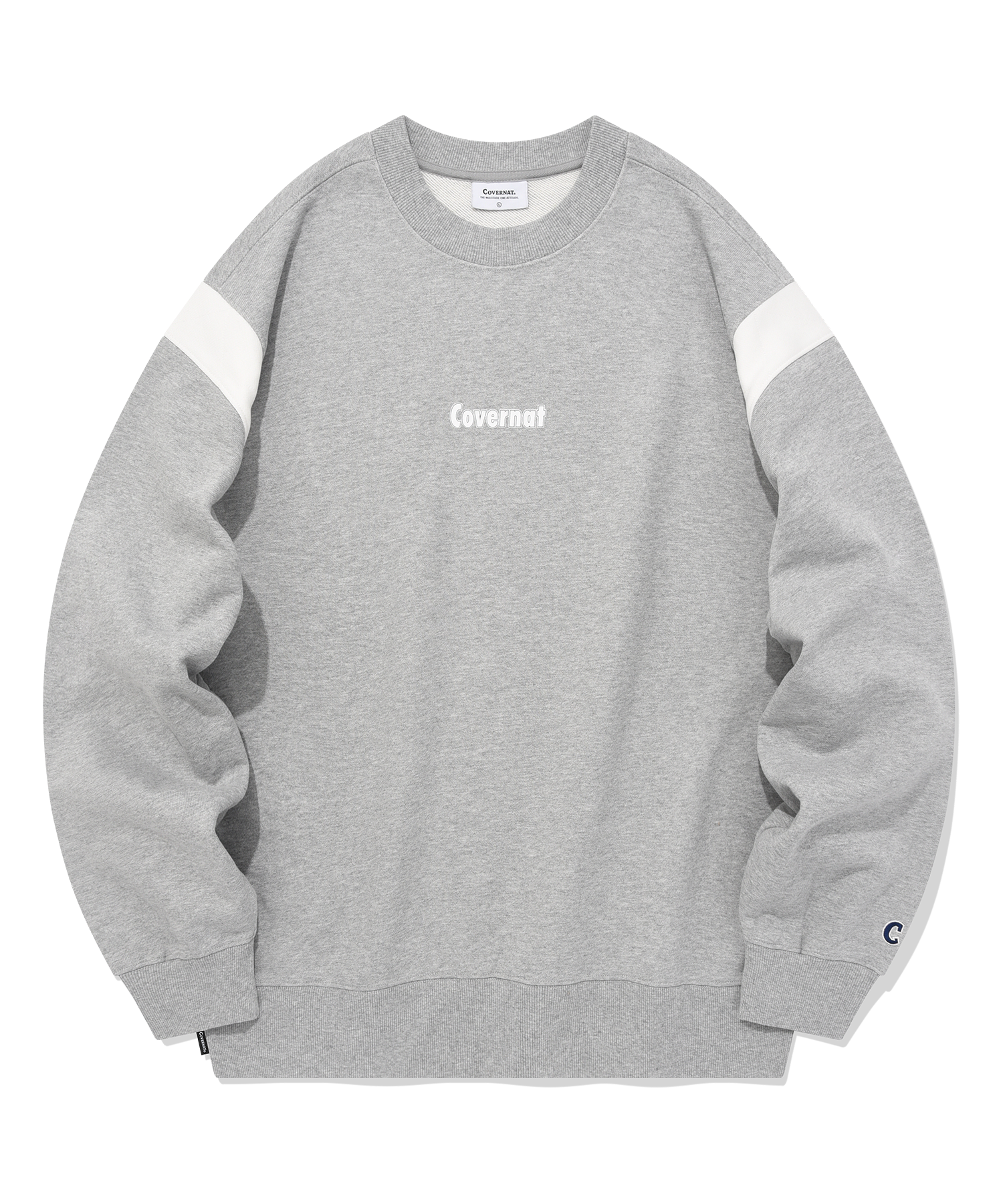 ★23SS★【COVERNAT】★Comfort Logo Varsity Sweatshir.t★ MUSINSA | COVERNAT Comfort Logo Varsity Sweatshirt Melange Gray