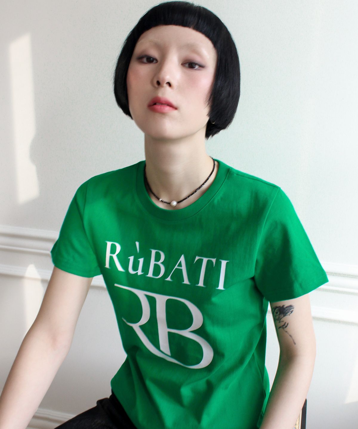루바티(RUBATI) R.B Logo Tshirt (GREEN)