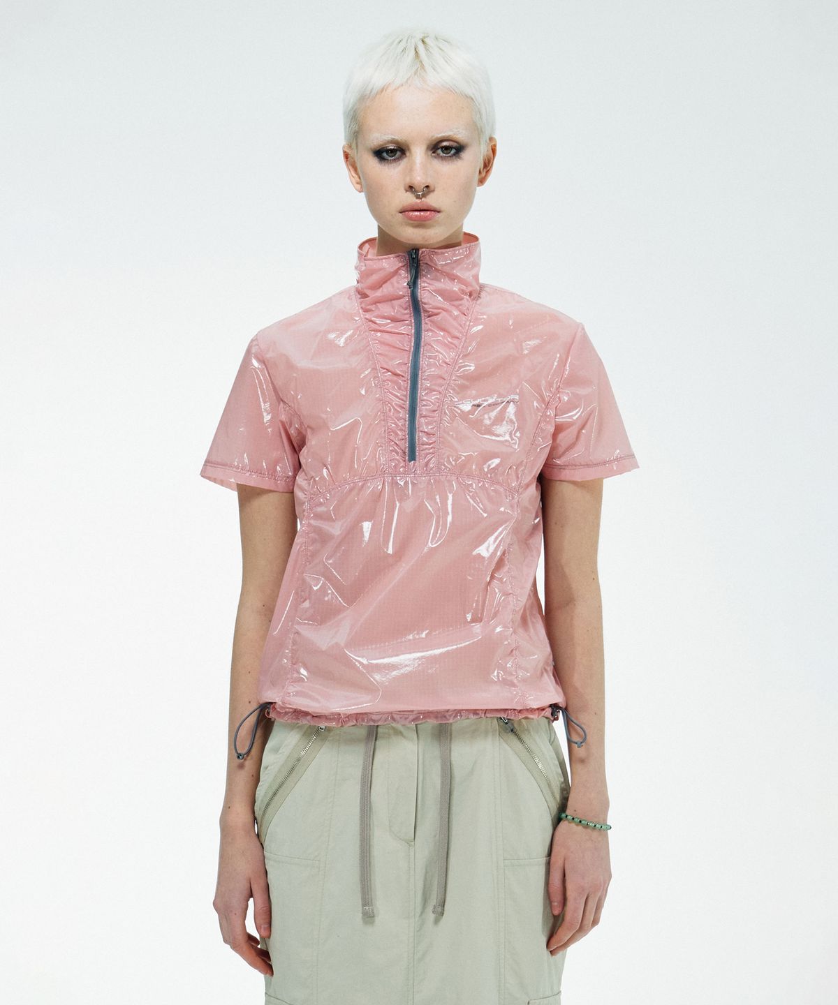 스컬프터(SCULPTOR) Half Zip Sweat Suit Top Pale Pink