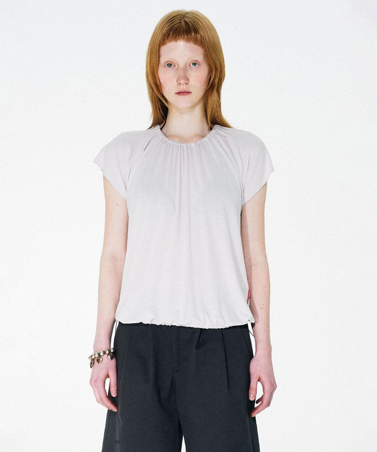 스컬프터(SCULPTOR) Pumkin Shrring Top Pale Gray