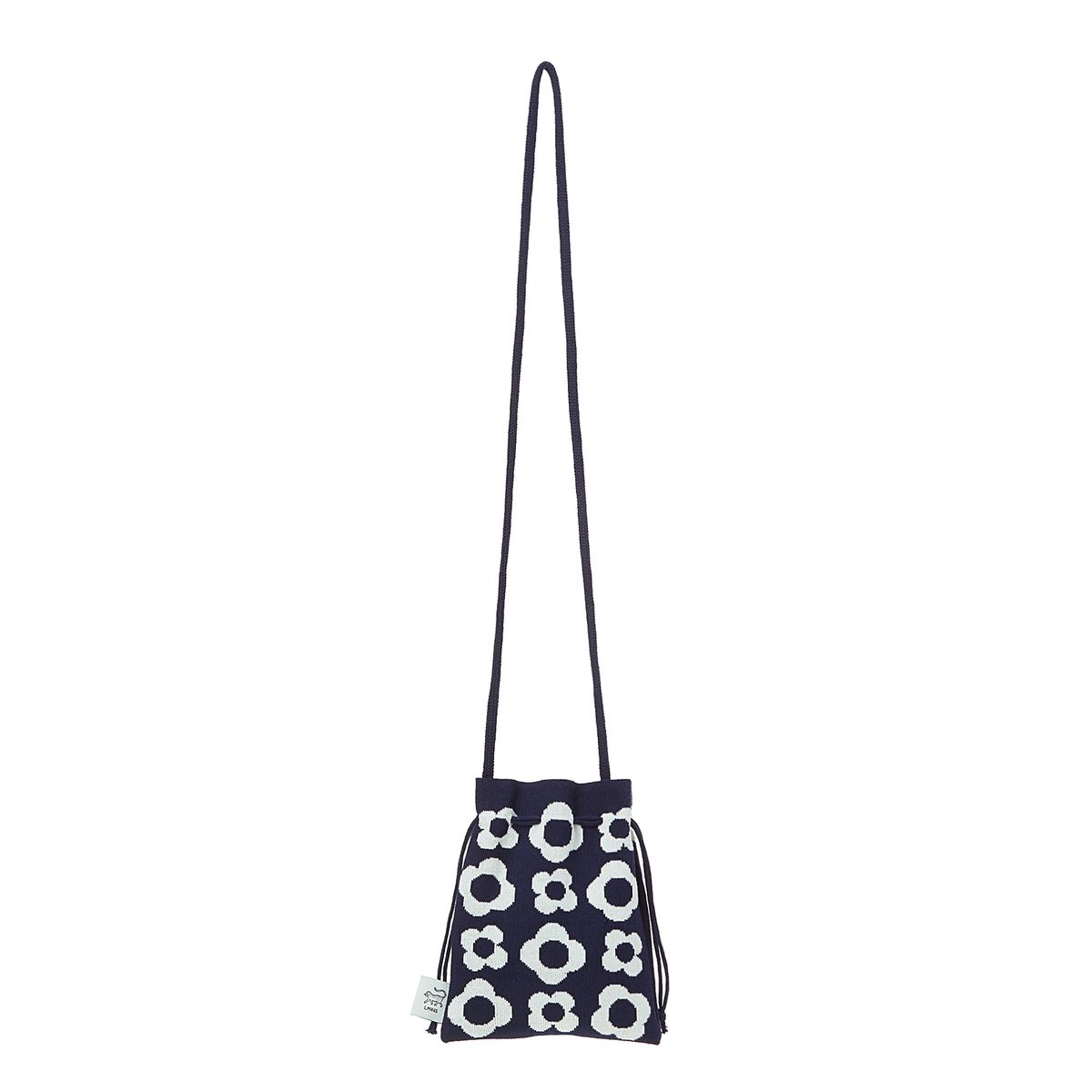 엘엠알(LMR) FLOWER KNIT POUCH BAG NAVY