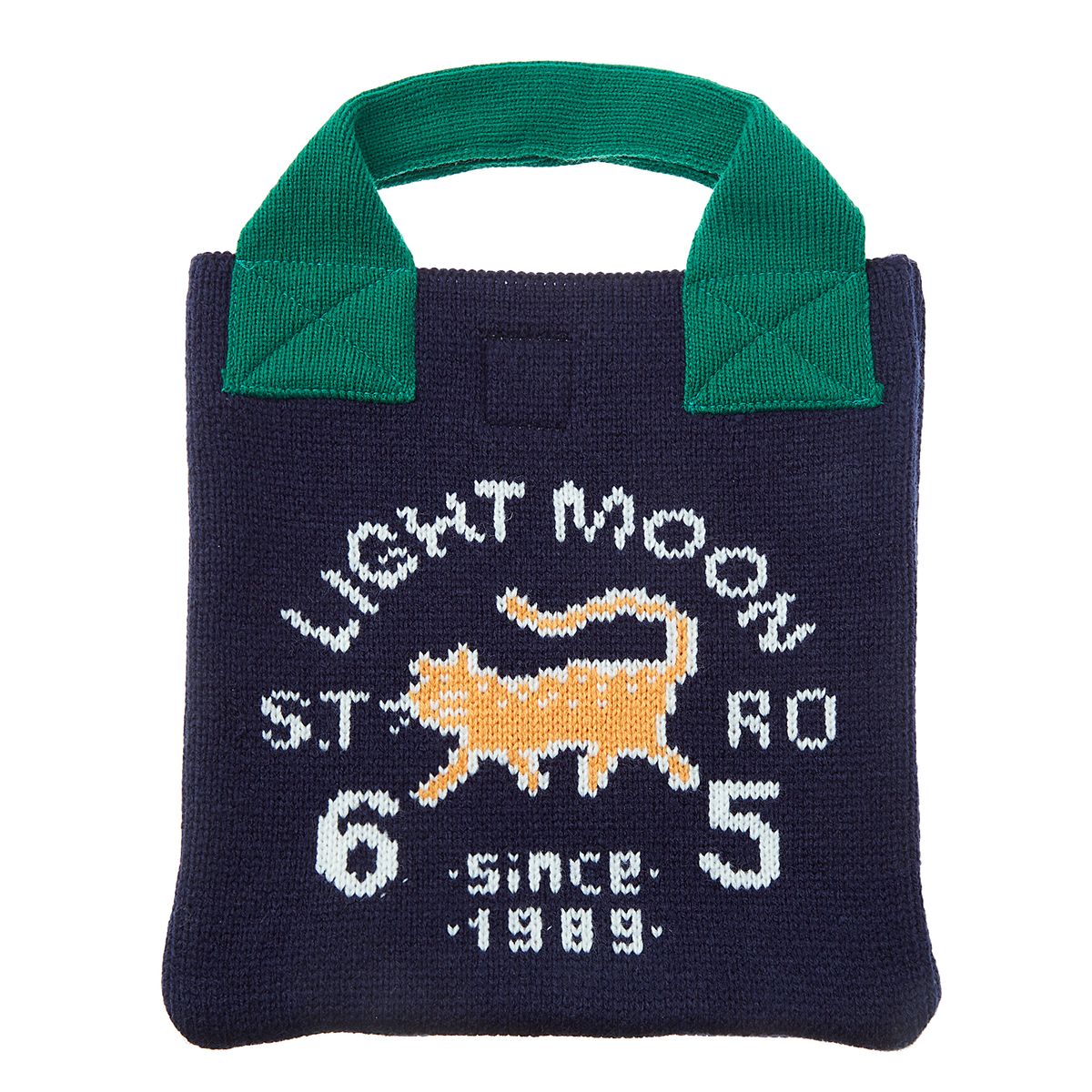 엘엠알(LMR) SYMBOL JACQUARD KNIT HANDBAG NAVY